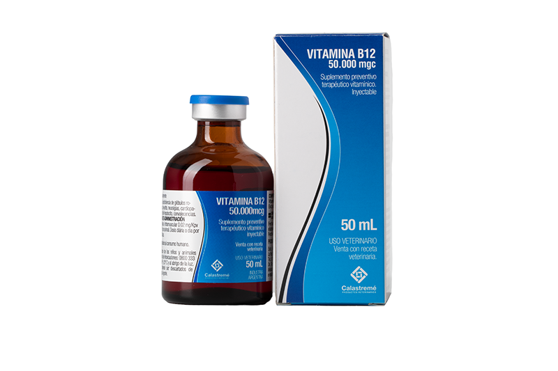 Vitamina B12 50000 - SUPLEMENTO PREVENTIVO TERAPÉUTICO VITAMÍNICO - Laboratorio Calastremé